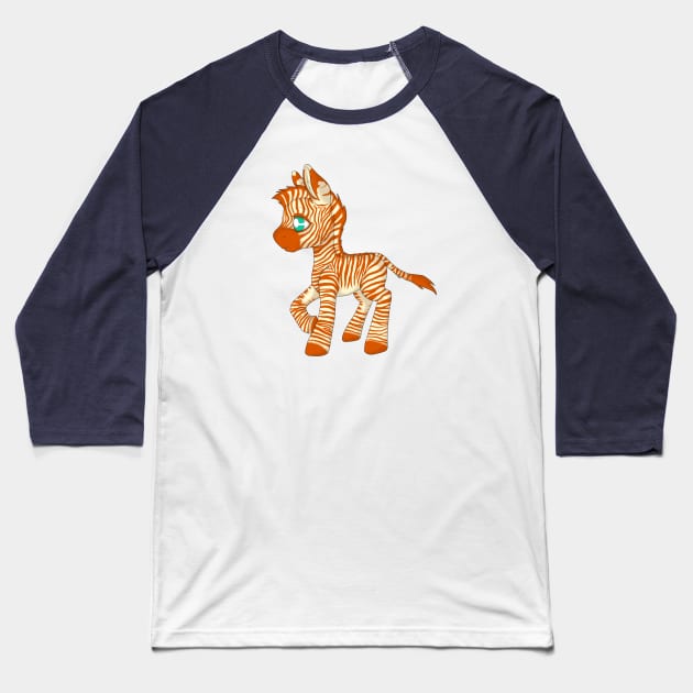 Baby Zebra Baseball T-Shirt by SaruCharmed Designs